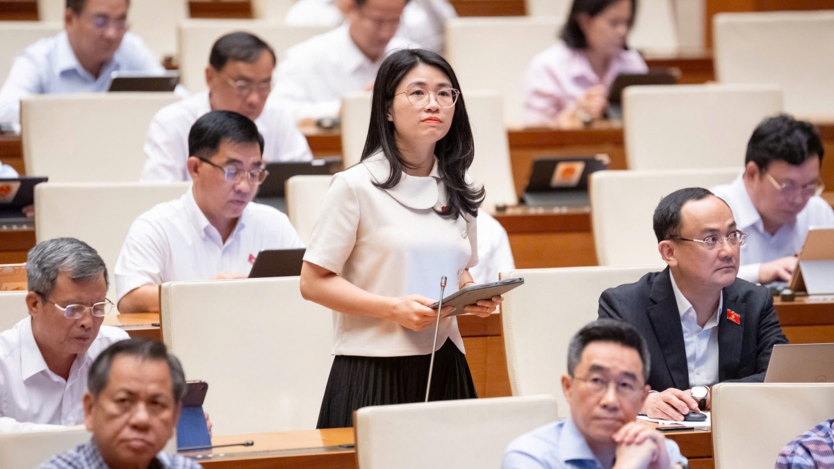 Đại biểu Đinh Thị Ngọc Dung - Đoàn ĐBQH tỉnh Hải Dương. Ảnh: quochoi.vn