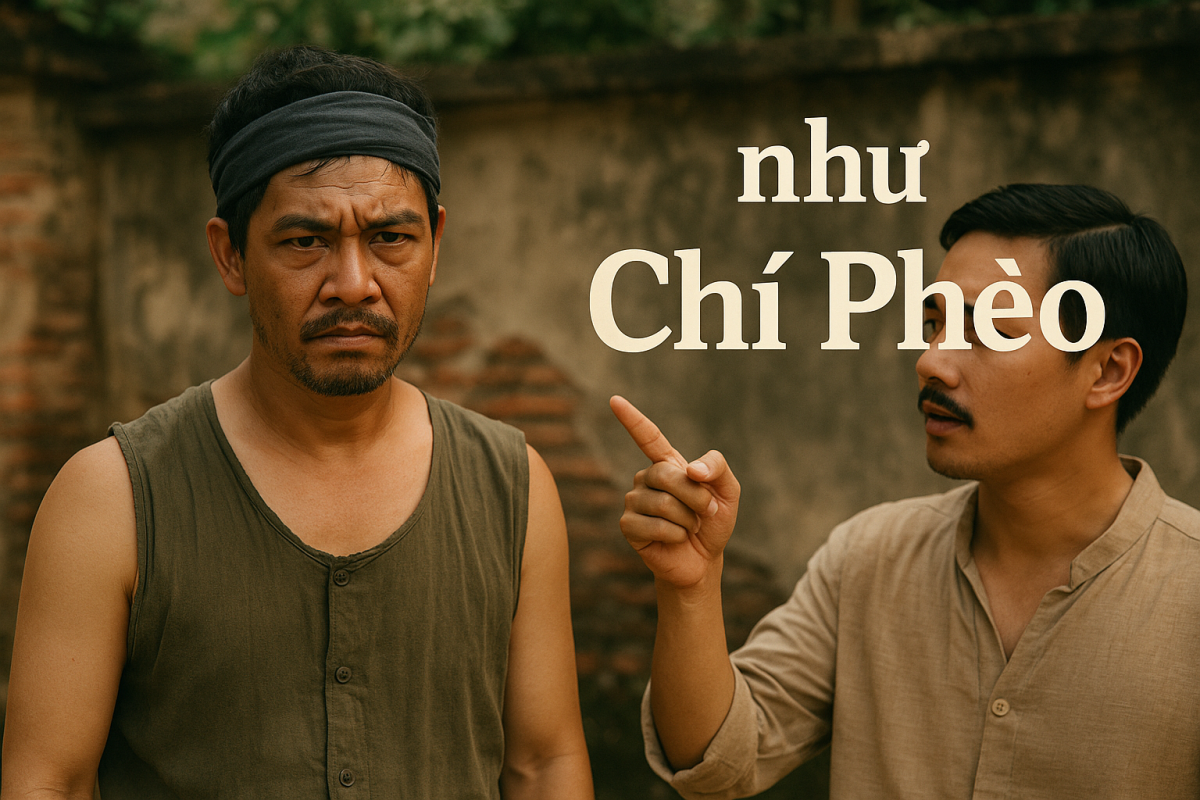 Nhắc đến hai từ "Chí Phèo" chúng ta đều hình dung ra ngay một người có tính cách ngang ngược, bất cần đời (Ảnh được tạo bởi AI)