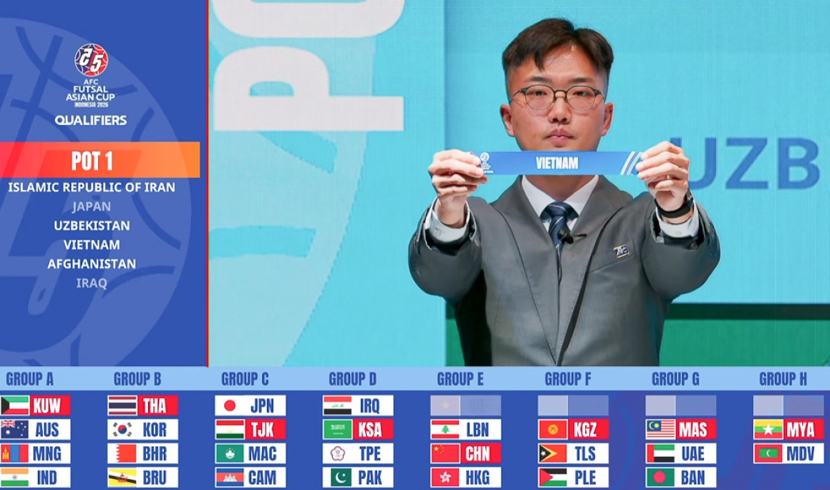 Lễ bốc thăm chia bảng Vòng loại Giải futsal châu Á 2026 (Ảnh VFF)