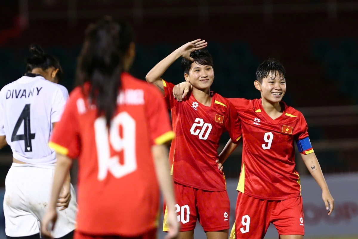 U19 nữ Việt Nam giành vé vào chung kết sau chiến thắng 4-0 trước U19 nữ Indonesia (Ảnh: VFF)