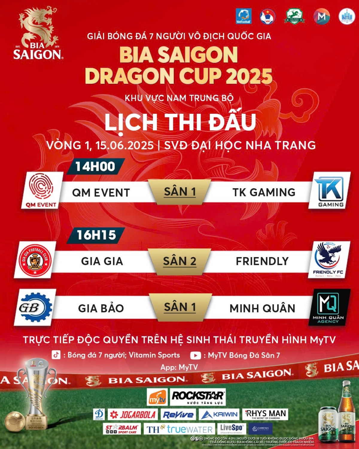 Lịch thi đấu vòng loại khu vực Nam Trung Bộ (ảnh: Vietfootball)