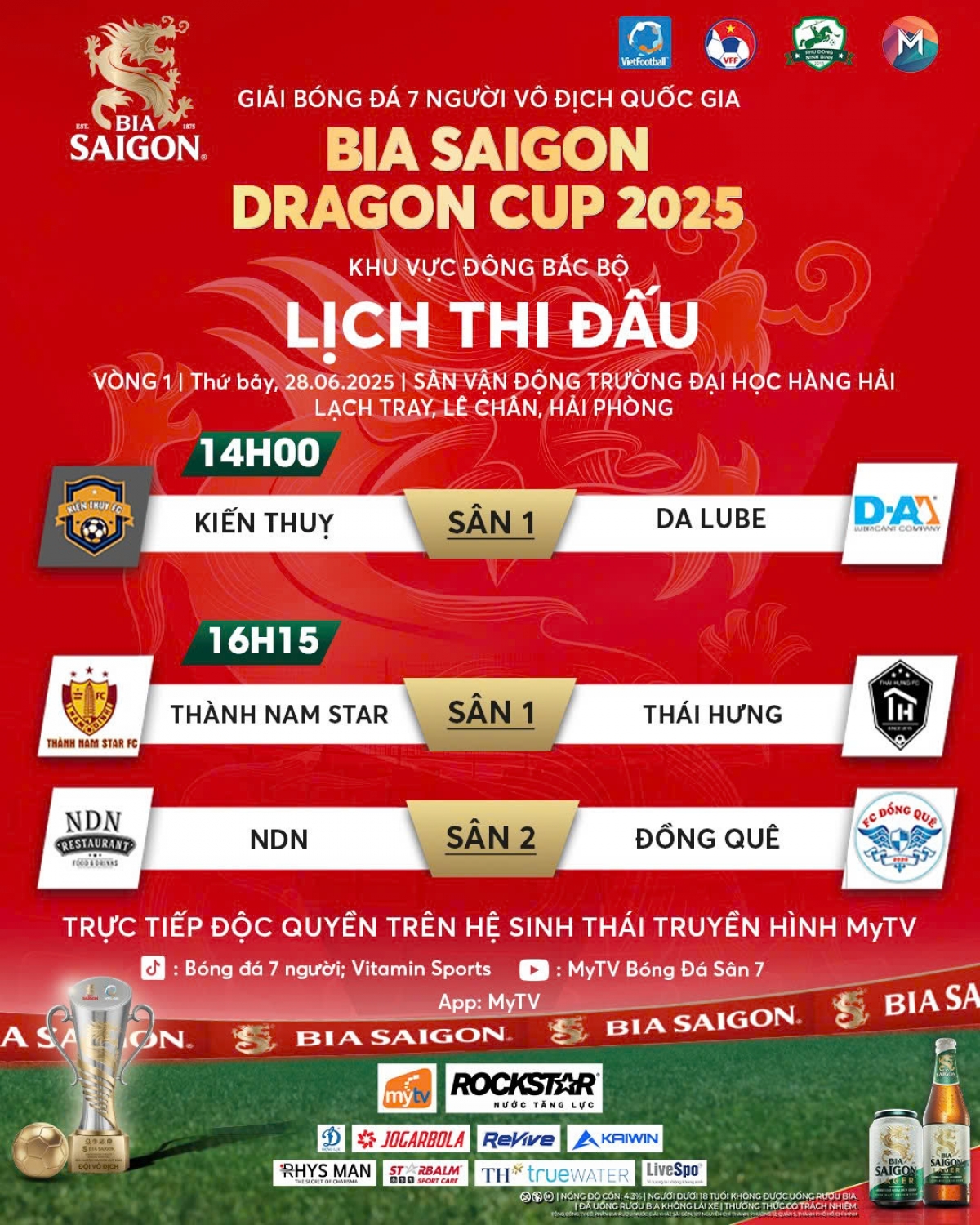 Lịch thi đấu lượt trận đầu tiên vòng loại khu vực Đông Bắc Bộ (ảnh: Vietfootball)
