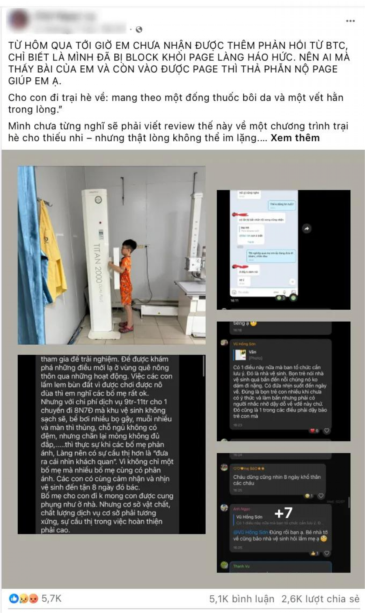 Chị Chử Ngọc Ly phản ánh con trai bị bắt nạt, viêm da sau khi về từ trại hè
(Ảnh: NVCC)