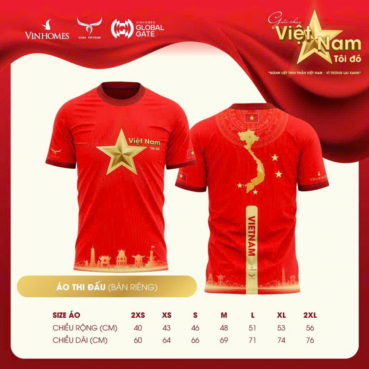 Áo thi đấu của các VĐV tham dự giải chạy marathon Việt Nam tôi đó 2025 (ảnh: BTC)