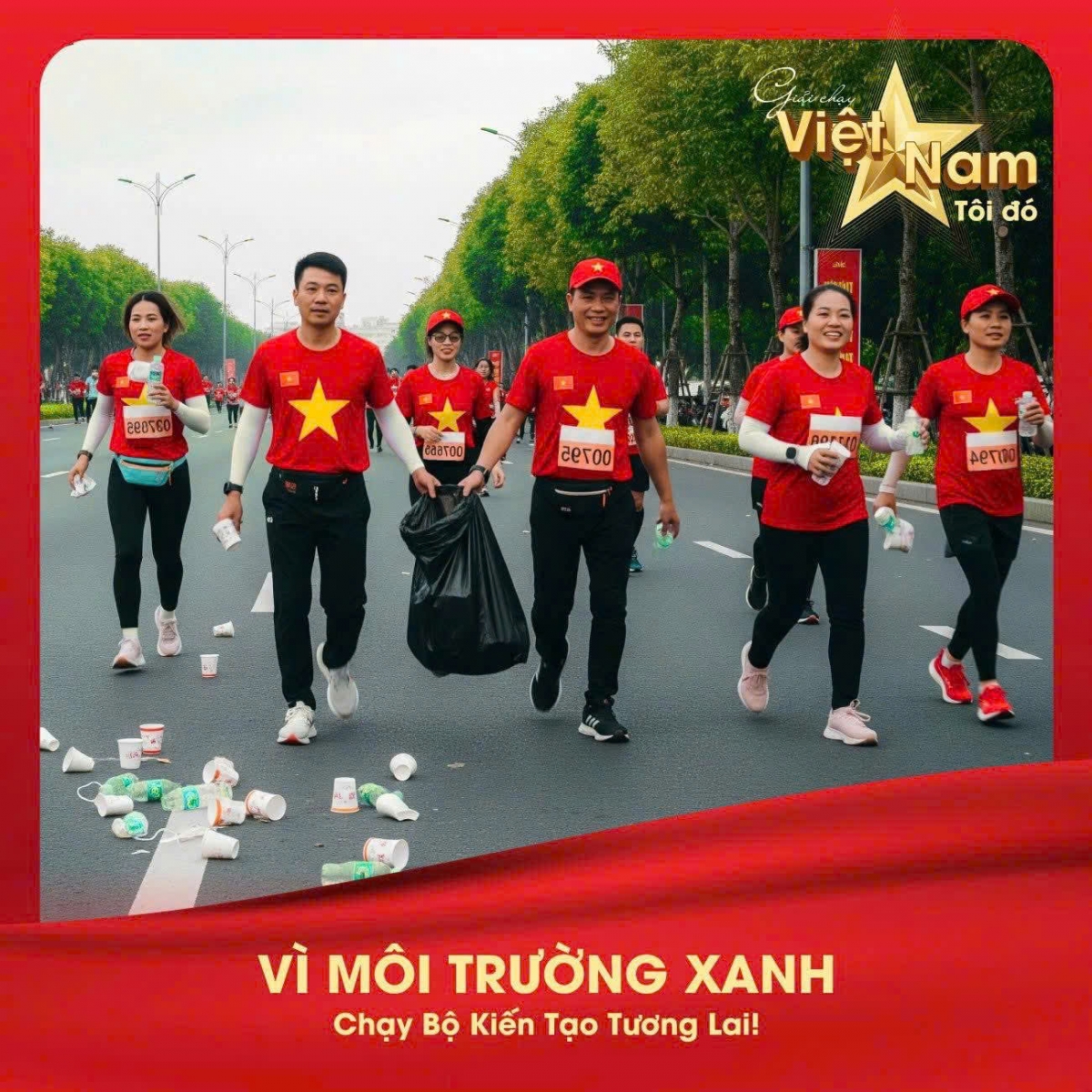 Giải chạy Xanh với các hoạt động kêu gọi bảo vệ môi trường (ảnh: BTC)