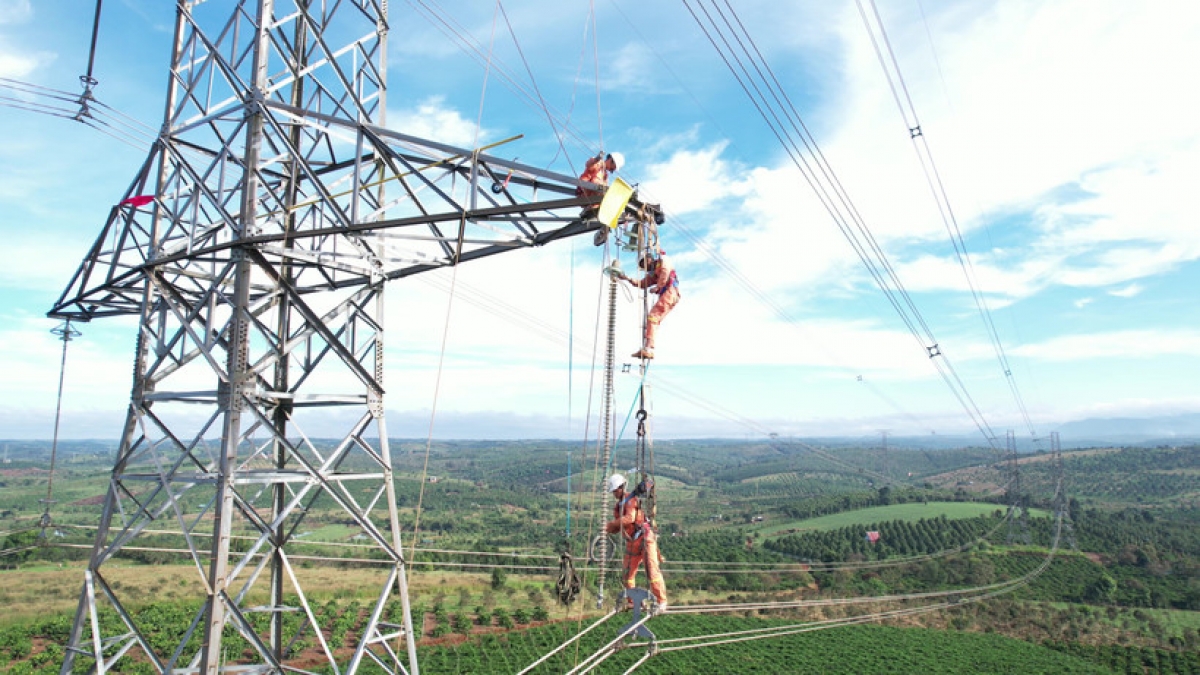 Kiểm tra U Bolt tại vị trí 511 đường dây 500kV Pleiku 2-Chơn Thành - ảnh (nguồn:Báo Nhân dân.vn)