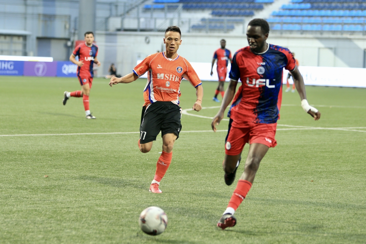 Cầu thủ SHB FC trong một trận đấu tại giải quốc tế Soccer7sSeries Singapore 2025 (ảnh: CLB)