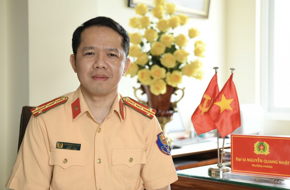 Đại tá Nguyễn Quang Nhật, Trưởng phòng Tuyên truyền, điều tra giải quyết tai nạn giao thông, Cục Cảnh sát Giao thông, Bộ Công an.
Ảnh: Lê Sơn