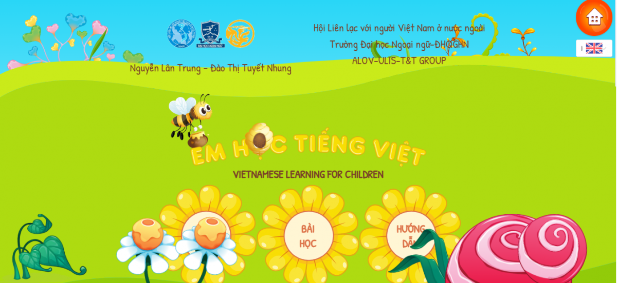 Giáo trình em học tiếng Việt trực tuyến (ảnh chụp màn hình)