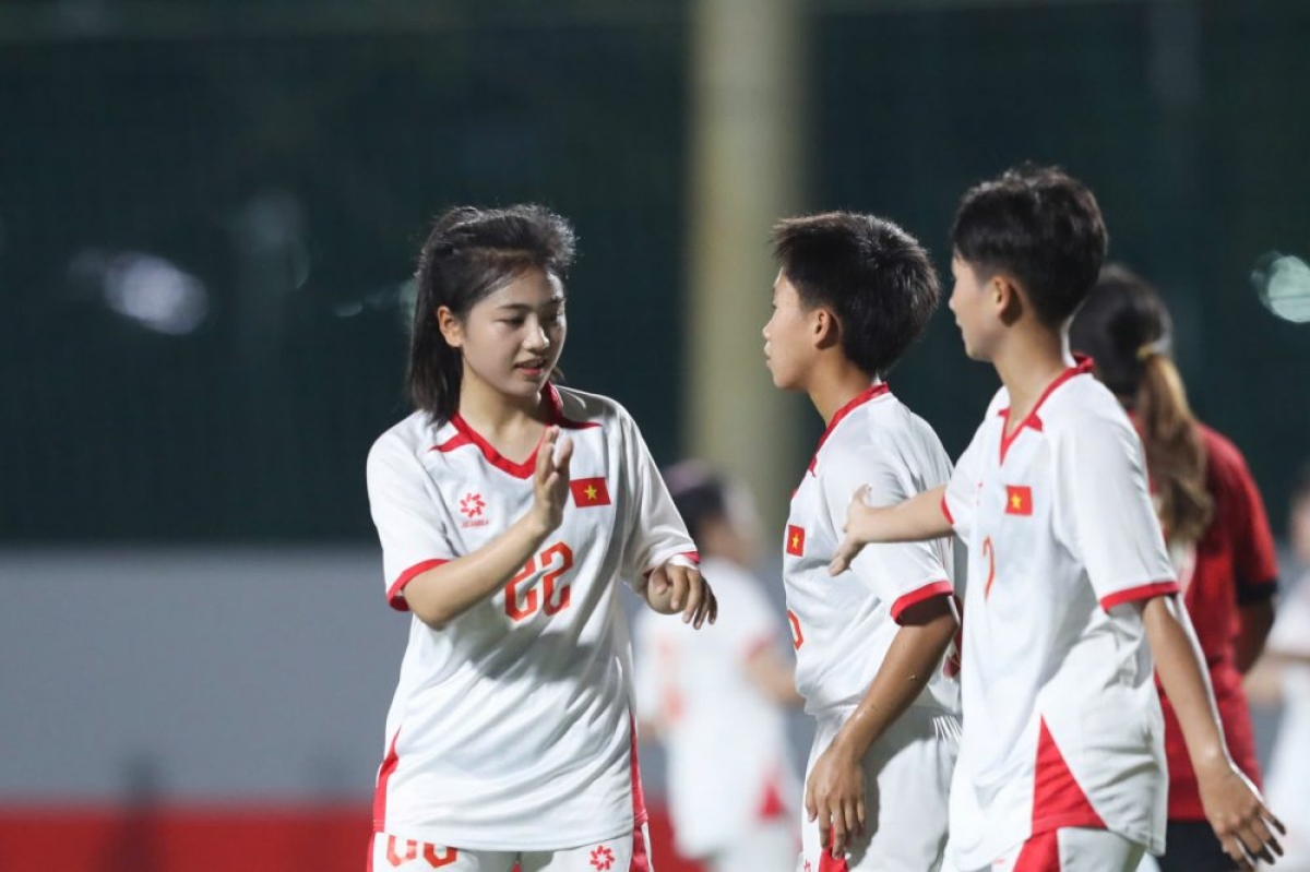 U20 nữ Việt Nam có chiến thắng thứ hai liên tiếp (ảnh: VFF)
