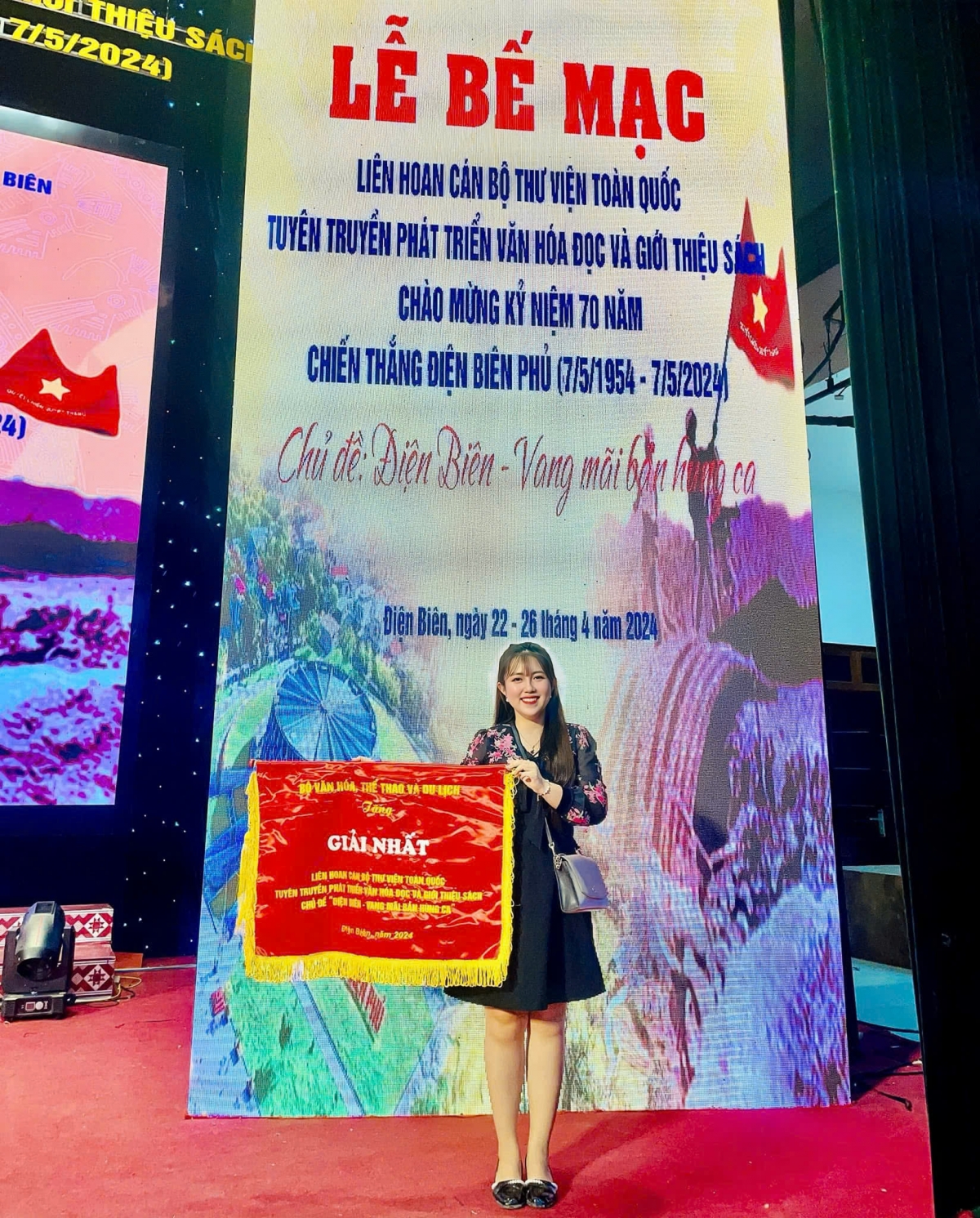 Tham gia Liên hoan Thư viện toàn quốc, chị Lâm Bảo Ngọc (Thư viện tỉnh An Giang) từng đạt giải Nhất năm 2024 và giải Nhì năm 2025. Ảnh nhân vật cung cấp