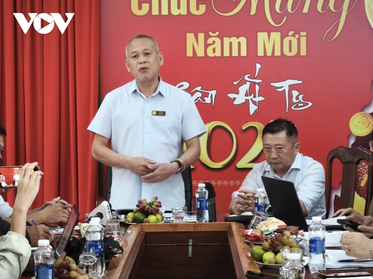Ông Nay Phi La- Giám đốc Sở Y tế Đắk Lắk tại buổi họp báo. Ảnh: Nam Anh VOV