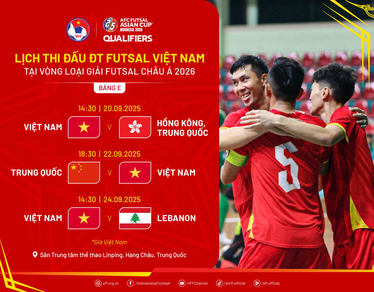 Tuyển Việt Nam và Lebanon sẽ gặp nhau để quyết định ngôi nhất bảng vào ngày 24.09 (ảnh: VFF)