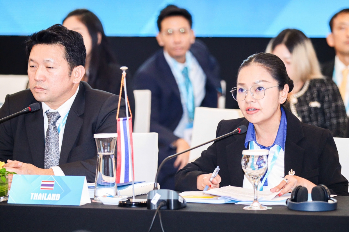 Đại biểu Thái Lan trình bày về công tác chuẩn bị SEA Games 33 và ASEAN Para Games 2025. Ảnh: Văn Duy.