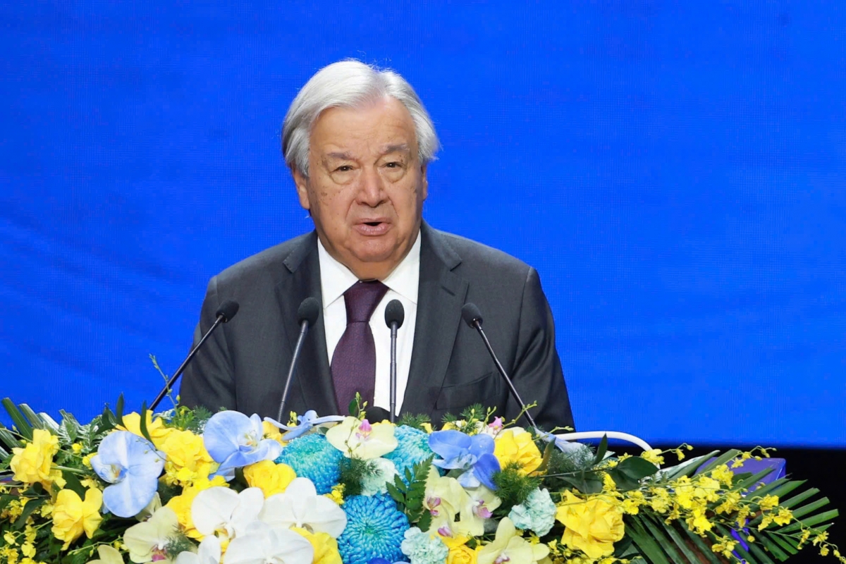 Ông António Guterres-Tổng Thư ký Liên Hợp Quốc phát biểu
(Ảnh: TTXVN)