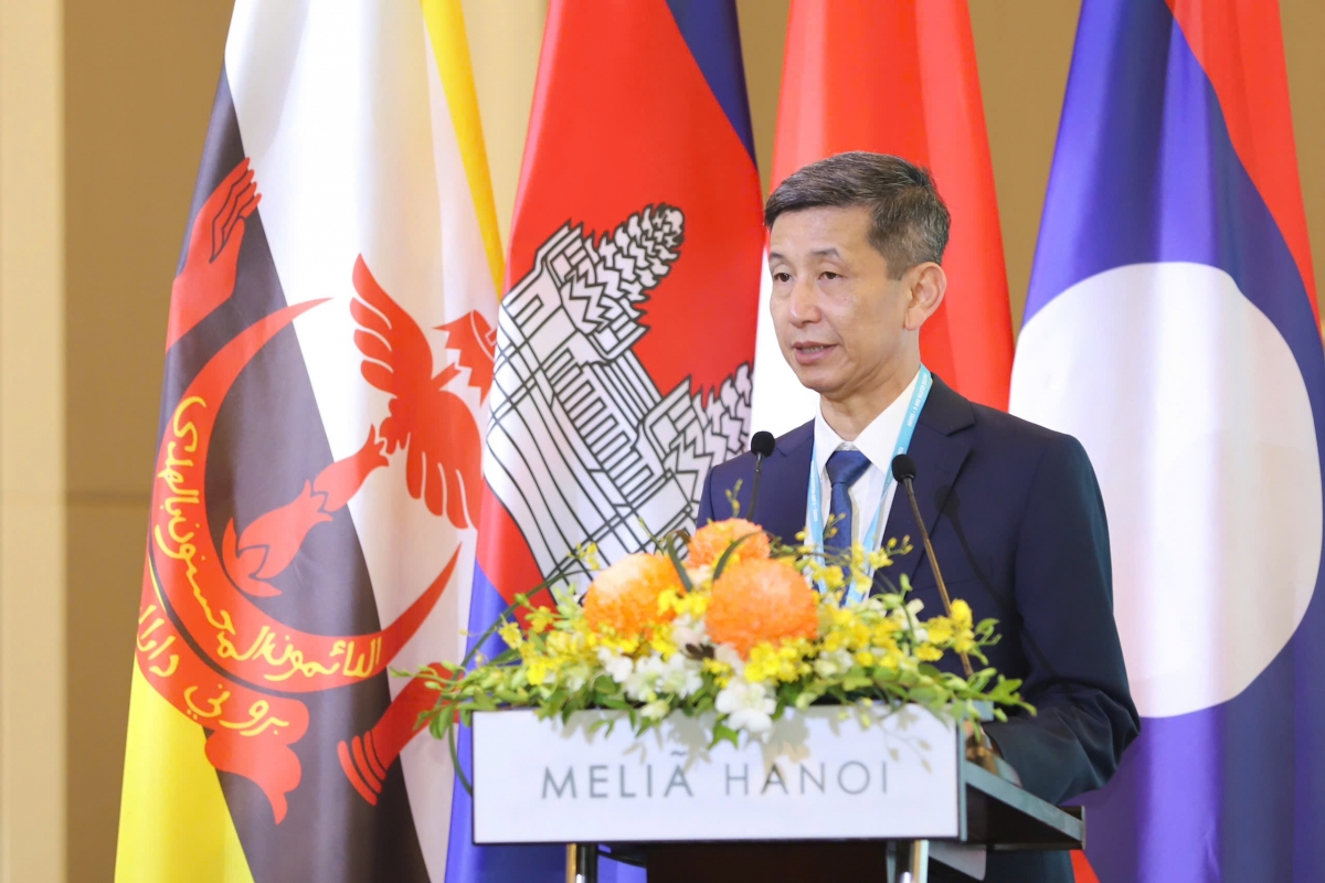 Ông Nguyễn Danh Hoàng Việt, Cục trưởng Cục Thể dục Thể thao, phát biểu chào đón các đoàn thể thao trong khu vực đến dự Hội nghị SOMS 8 tại Hà Nội. Ảnh: Quý Lượng.