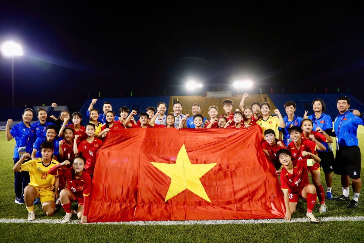 Hạ gục Hong Kong (Trung Quốc), U17 nữ Việt Nam thẳng tiến vào VCK Châu Á 2026 (Ảnh VFF)