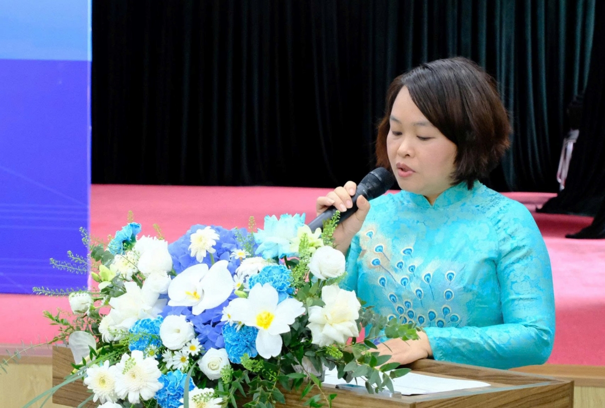 PGS. TS. Đỗ Thị Thanh Thủy, Trưởng ban Nghiên cứu Văn hóa, Viện Văn hóa, Nghệ thuật, Thể thao và Du lịch Việt Nam phát biểu tại hội thảo.
