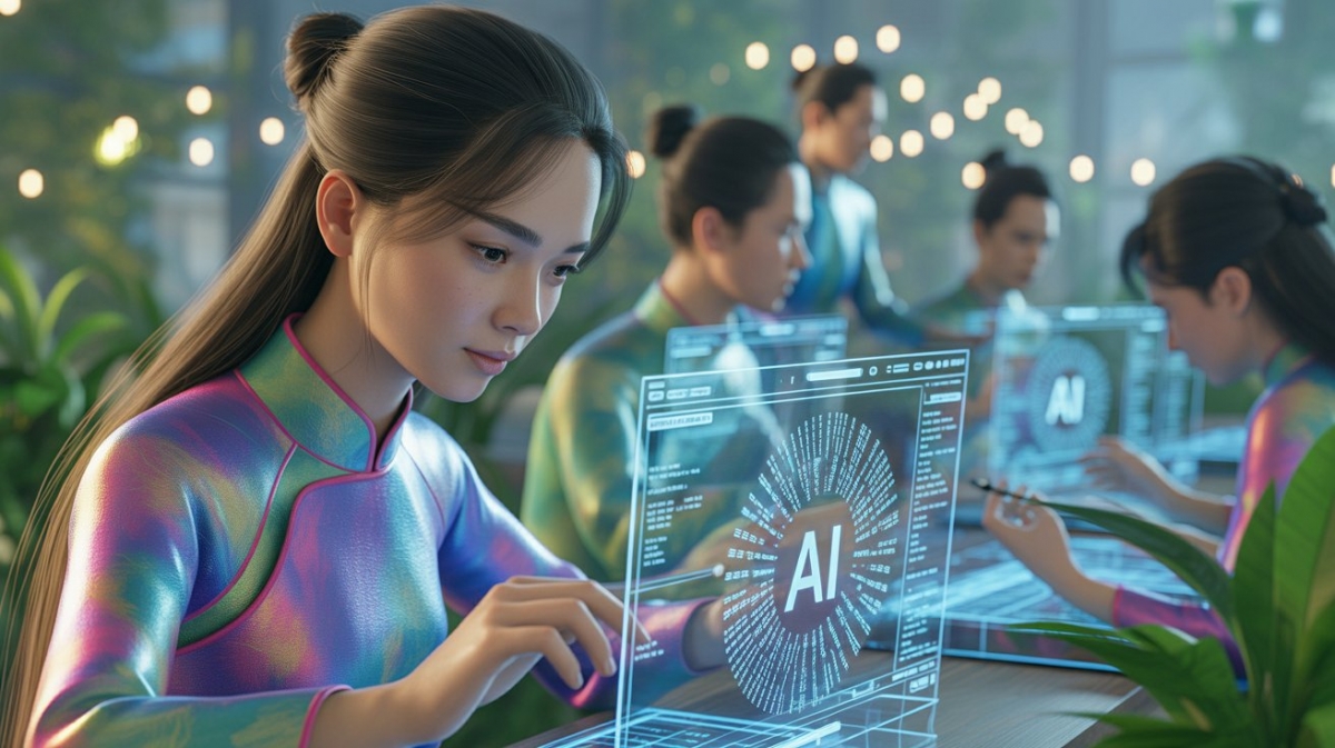 Giới trẻ nên vận dụng AI vào học tập, nghề nghiệp chứ không lạm dụng (ảnh minh họa bằng AI)