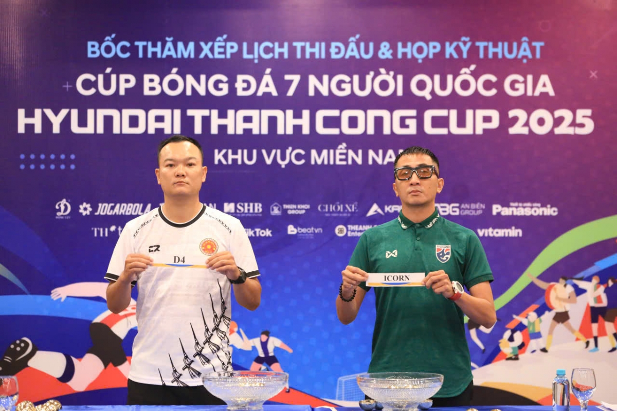 Bốc thăm chia bảng Cúp bóng đá 7 người quốc gia khu vực miền Nam (ảnh: Vietfootball)