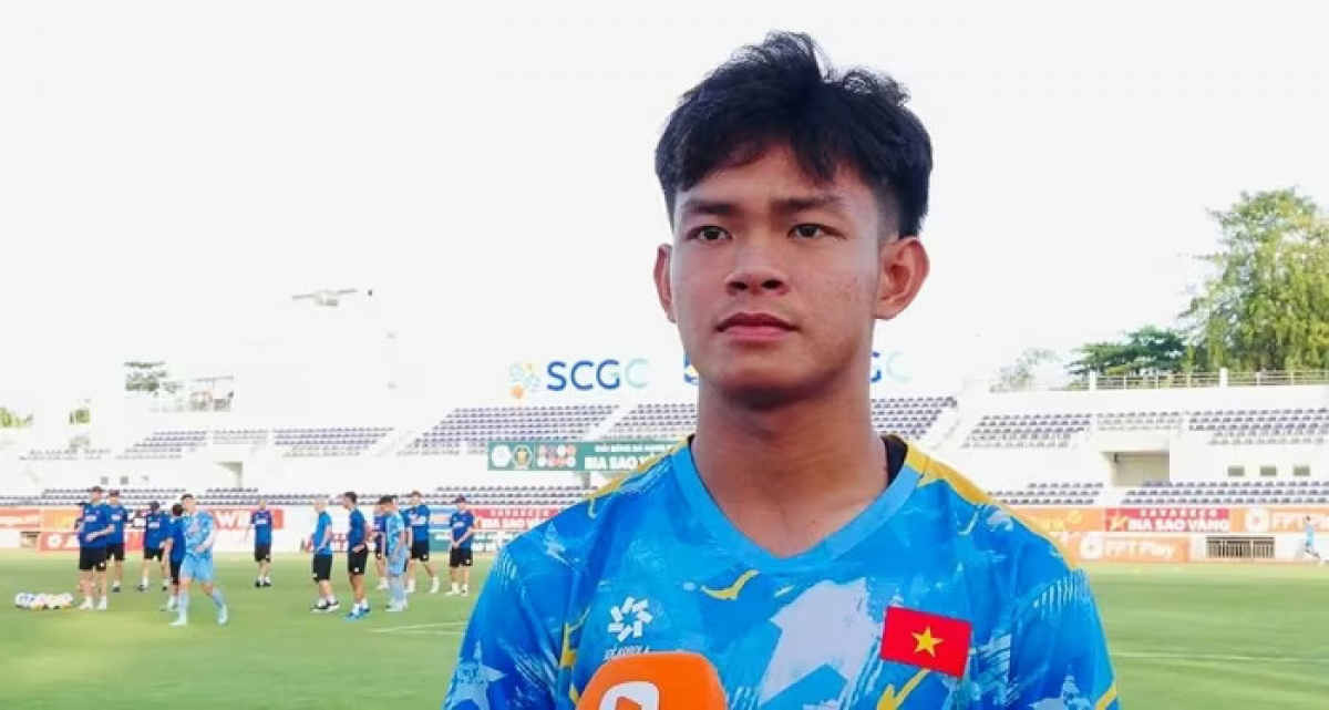 Bùi Vĩ Hào khẳng định U22 Việt Nam đang rất tự tin với mục tiêu giành Huy chương Vàng SEA Games 33. Ảnh: VFF