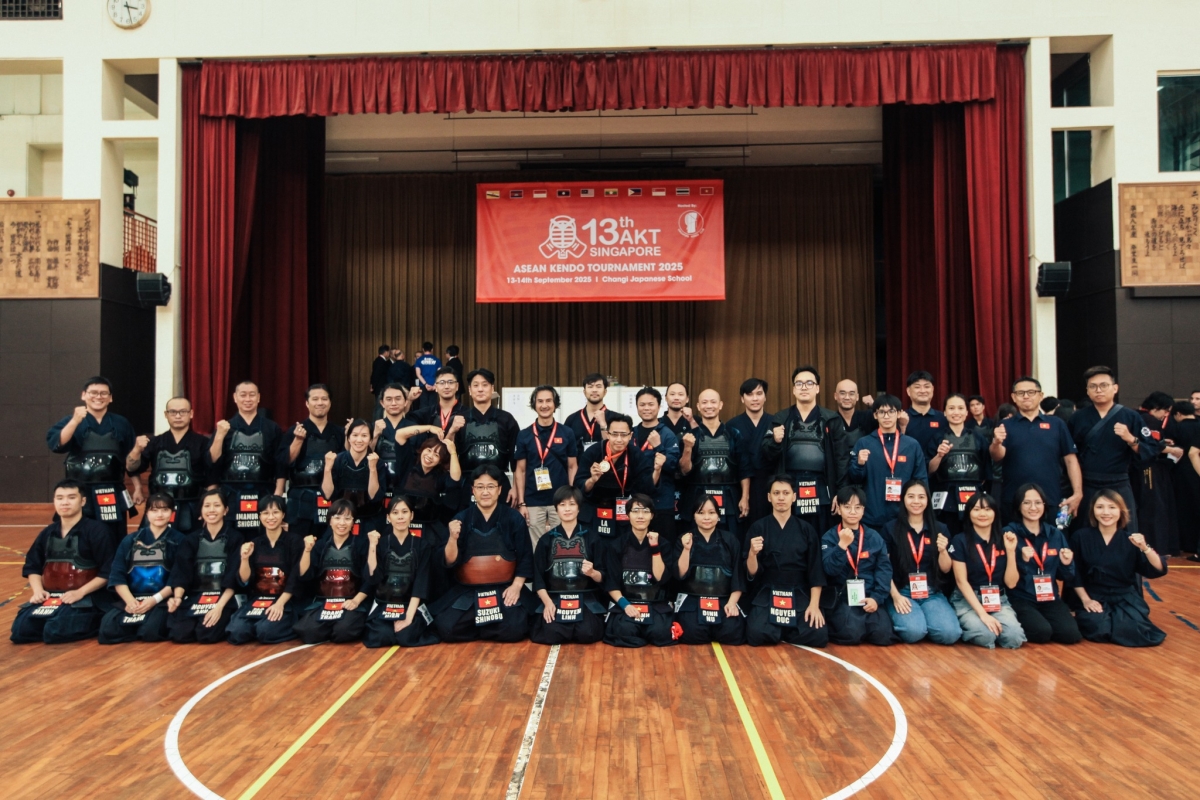 Các thành viên Đội tuyển kendo Việt Nam tại giải Vô địch Đông Nam Á 2025 (ảnh: VKF)