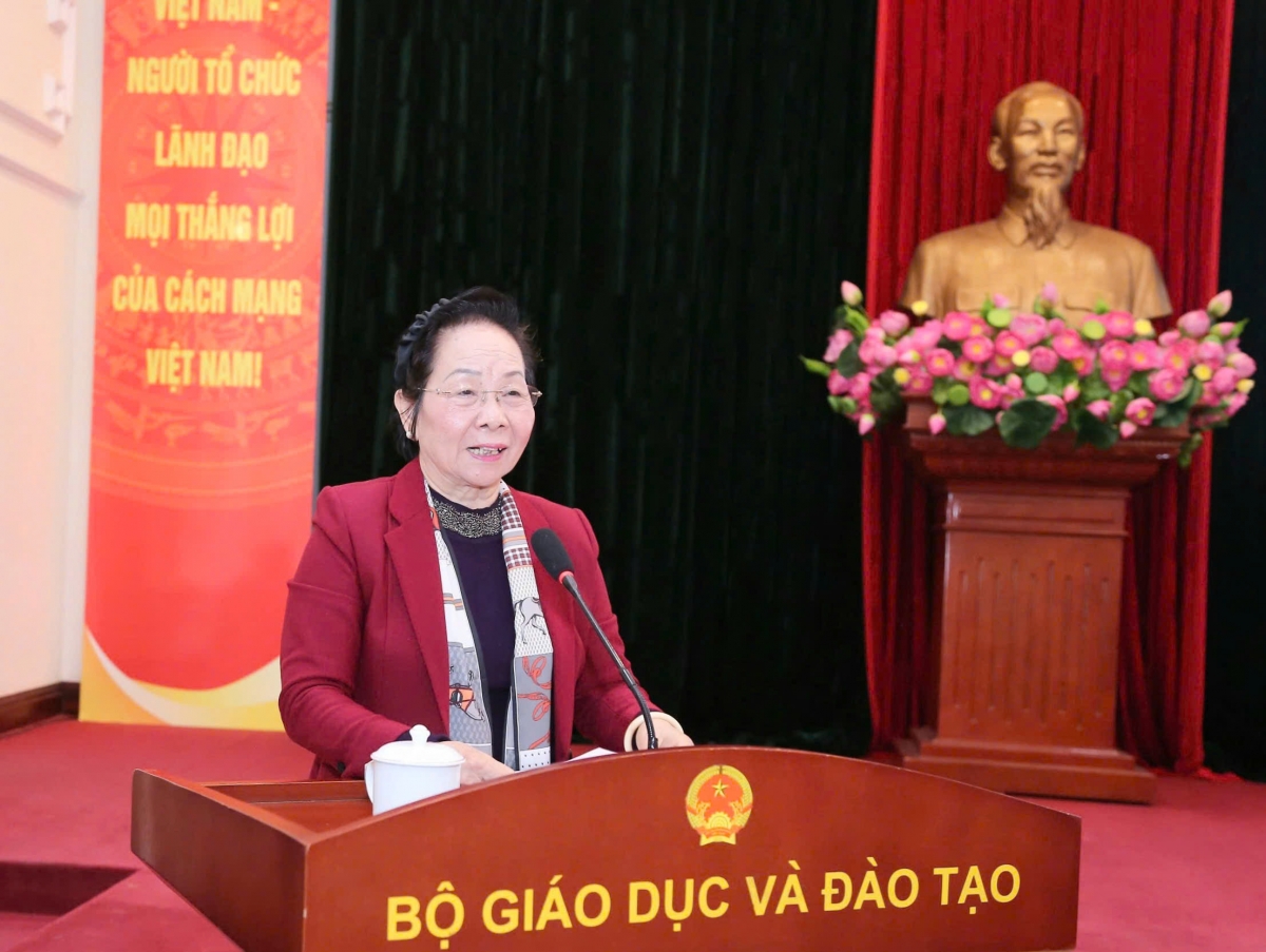 Bà Nguyễn Thị Doan, Chủ tịch Hội Khuyến học Việt Nam. Ảnh: CDKH