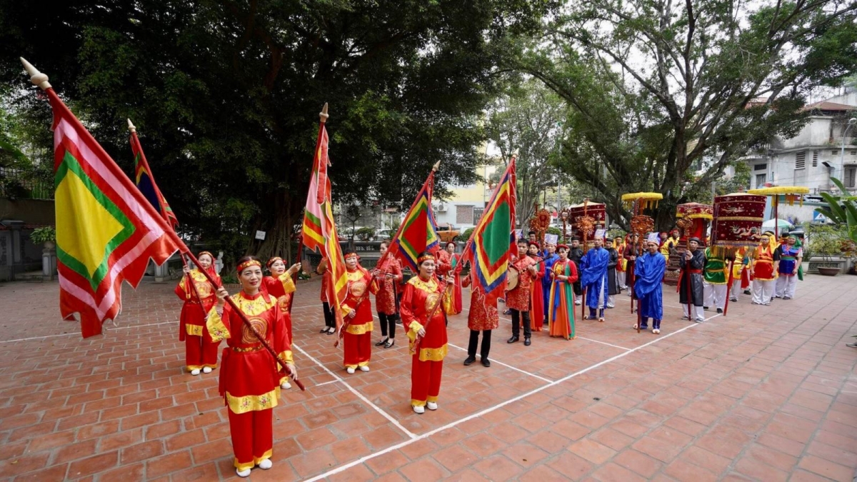 Hội thề Trung hiếu kết quyện giữa nghi thức cung đình và dân gian. Ảnh: TTXVN