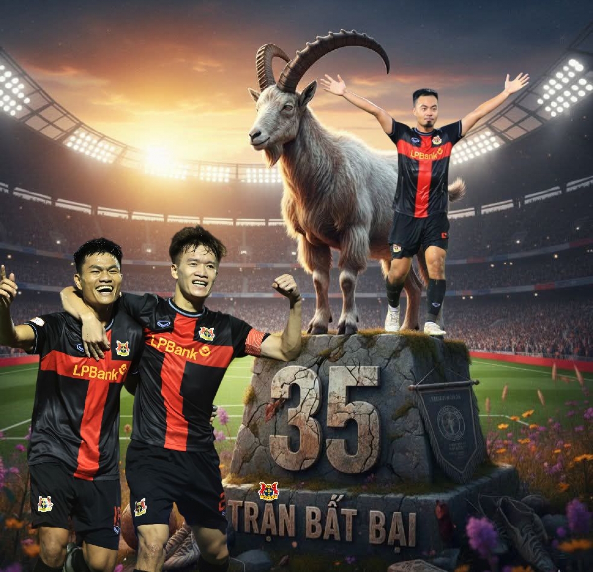 Kỷ lục bất bại ở đấu trường chuyên nghiệp tiếp tục được nối dài (Ảnh: Ninh Bình FC)