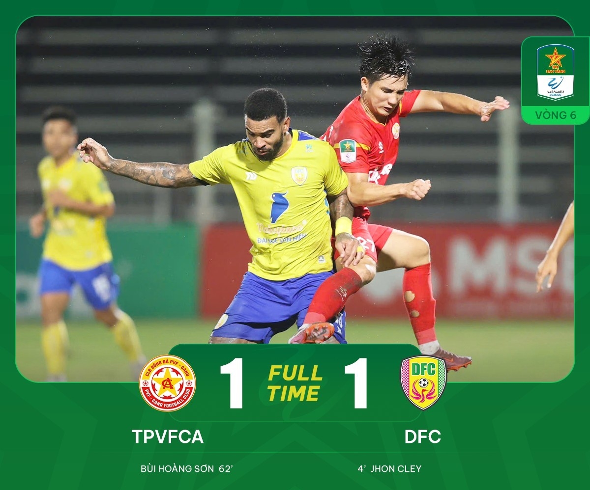 Đồng Tháp đánh rơi chiến thắng ở vòng 6 (Ảnh: VPF)