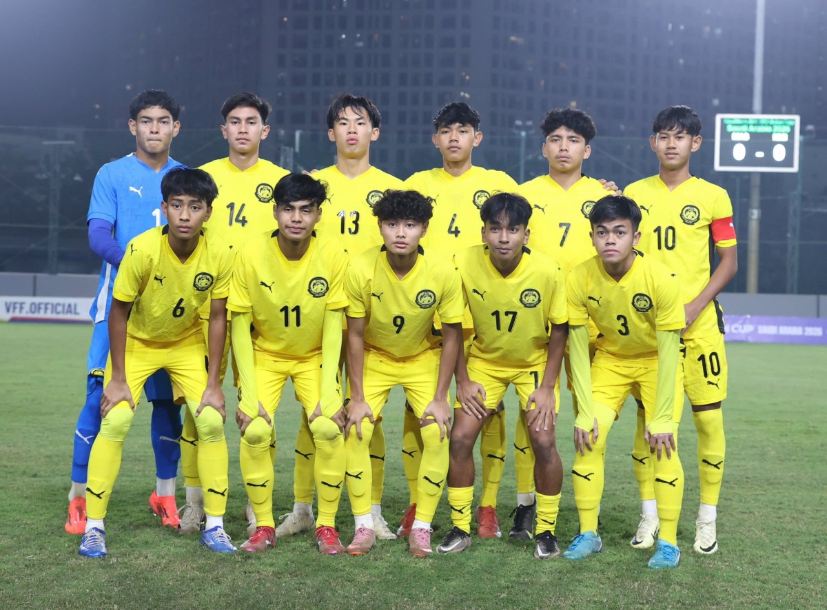 U17 Malaysia đang tạm chiếm ngôi đầu bảng C (Ảnh: VFF)