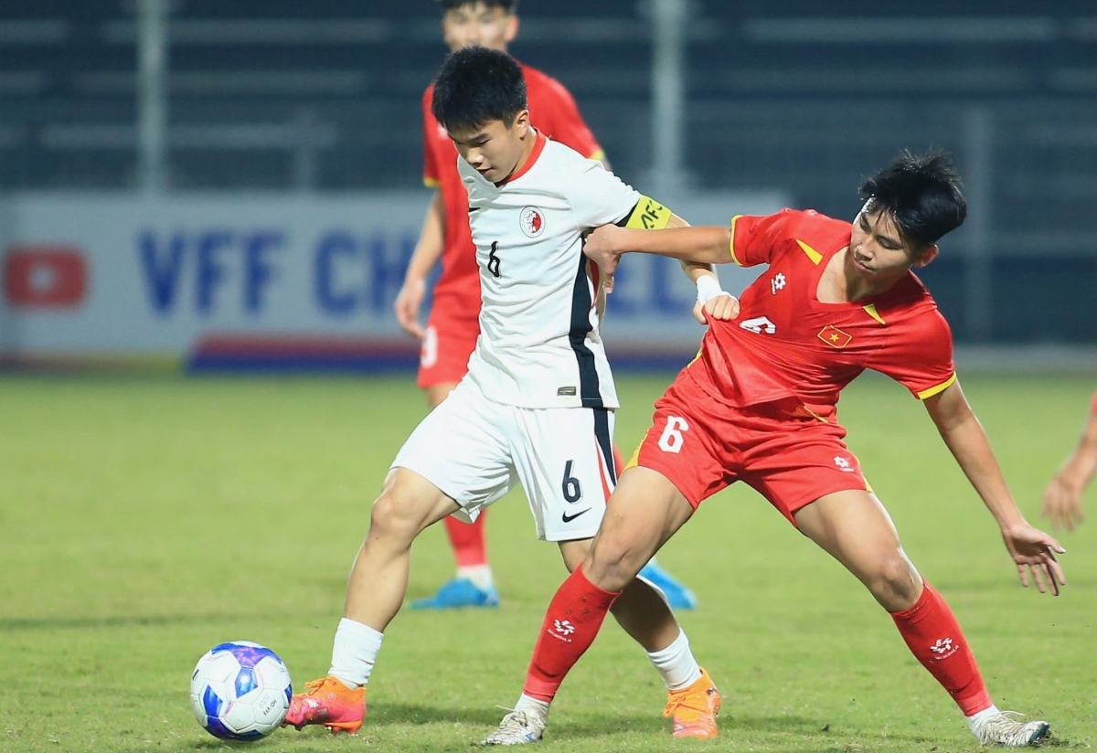 Các cầu tủ U17 Việt Nam đang trên đà tiến bộ (Ảnh: Trọng Hiếu)