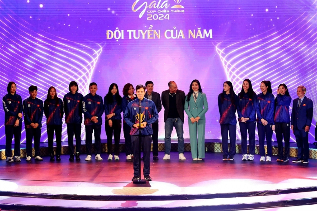 Danh hiệu Đội tuyển của năm 2024 thuộc về đội tuyển bóng chuyền nữ quốc gia (ảnh: BTC)