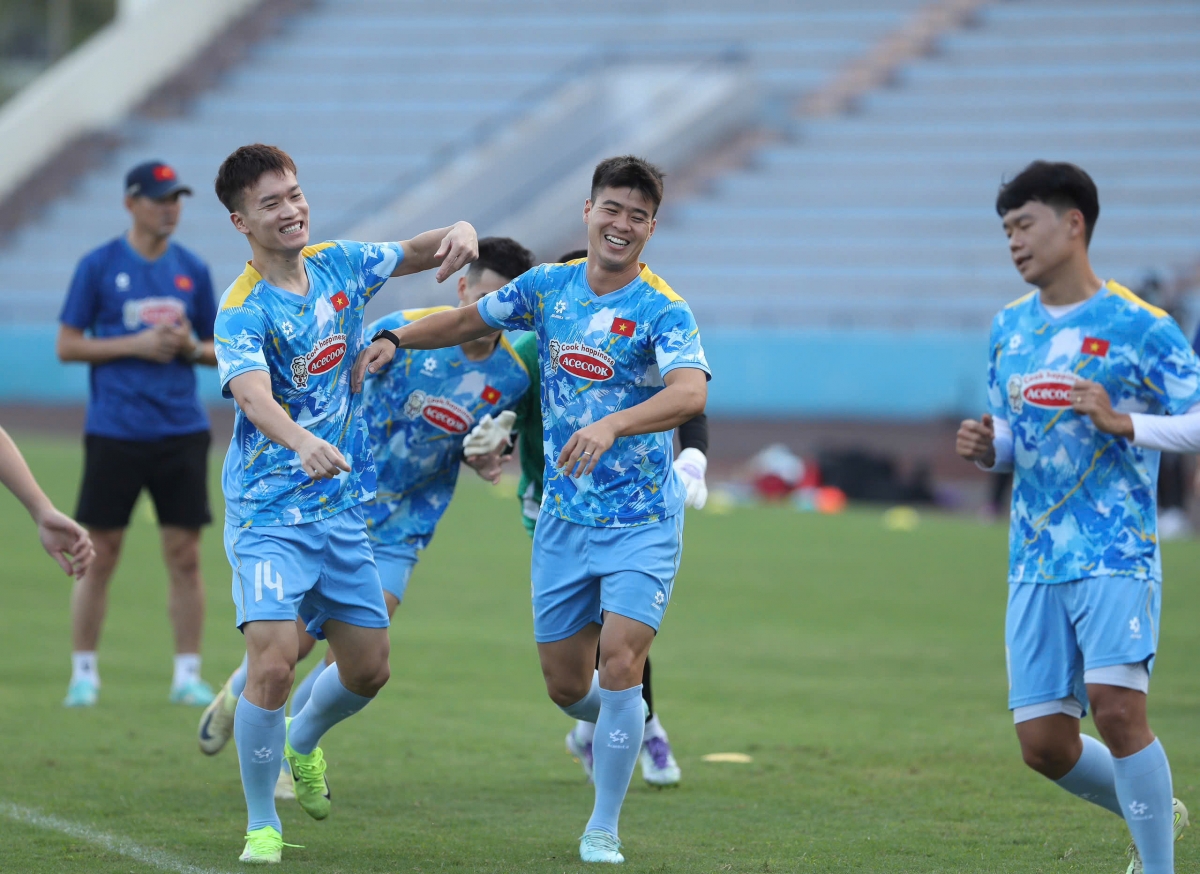 ĐT Việt Nam quyết tâm giành chiến thắng trên đất Lào (Ảnh VFF)