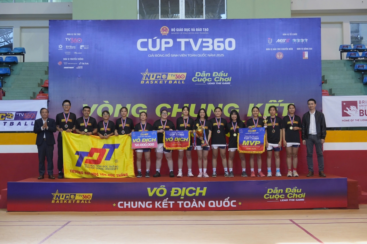 Trường Đại học Tôn Đức Thắng vô địch nữ sau trận chung kết với Đại học Đà Nẵng (ảnh: BTC)