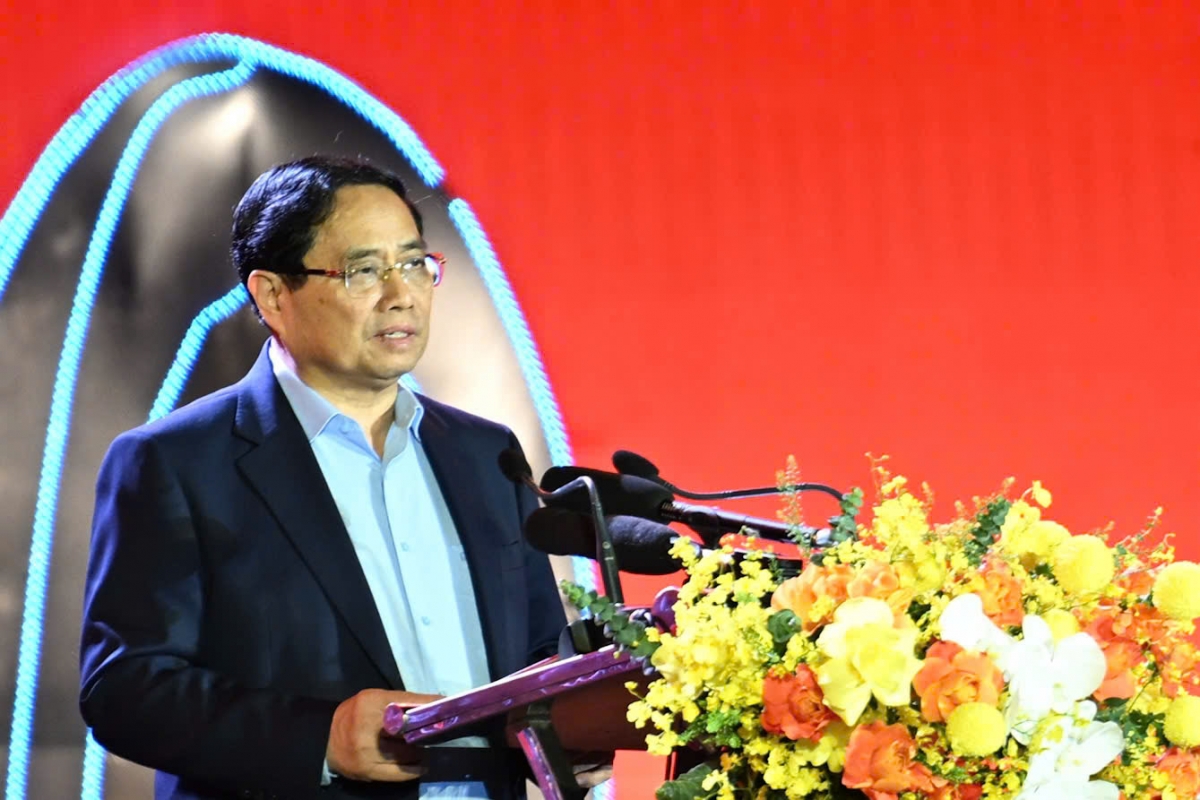 Thủ tướng Chính phủ Phạm Minh Chính phát biểu tại Lễ khai mạc. Ảnh: QĐND 