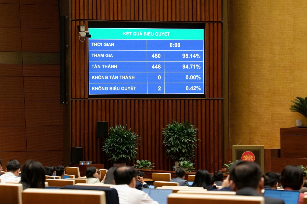 Quốc hội biểu quyết thông qua Luật Dân số (Ảnh: Quốc hội)