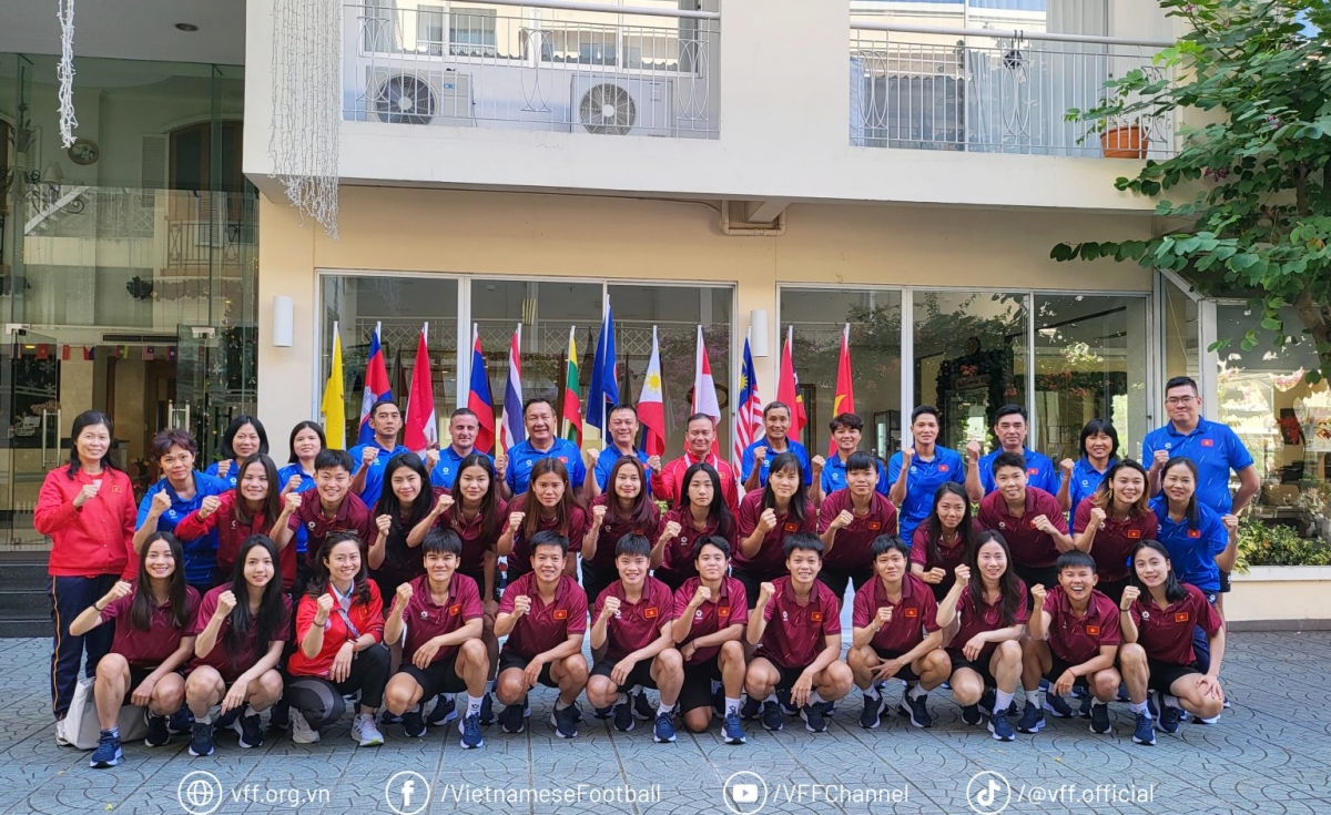 Đội tuyển nữ Việt Nam quyết tâm giành chiến thắng trước Myanmar (Ảnh: VFF)