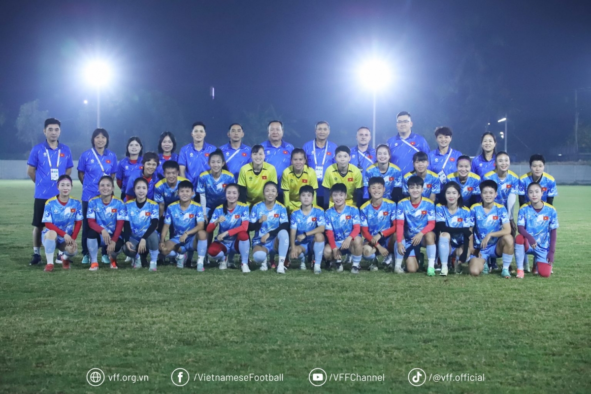 Đội tuyển nữ Việt Nam quyết tâm bảo vệ thành công "ngôi hậu" tại SEA Games 33 (Ảnh VFF)