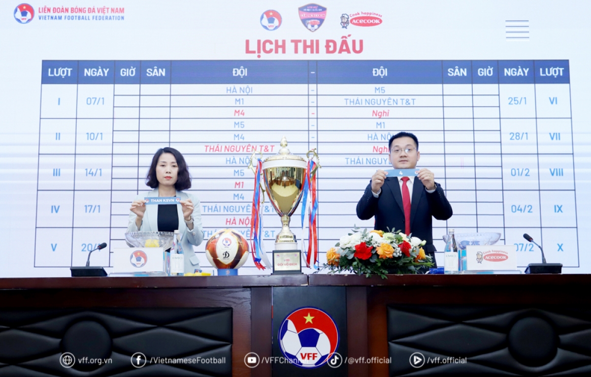 Bốc thăm, xếp lịch thi đấu giải vô địch U19 nữ quốc gia - cúp Acecook 2026 (ảnh: VFF)