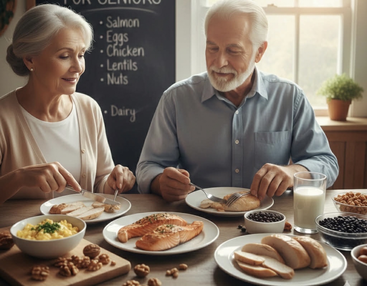 Chế độ ăn đủ chất đạm rất cần thiết đối với người cao tuổi. Ảnh: minh họa