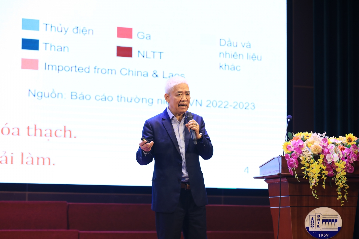 Diễn giả trình bày báo cáo chuyên đề tại Diễn đàn sinh viên Nghiên cứu khoa học 