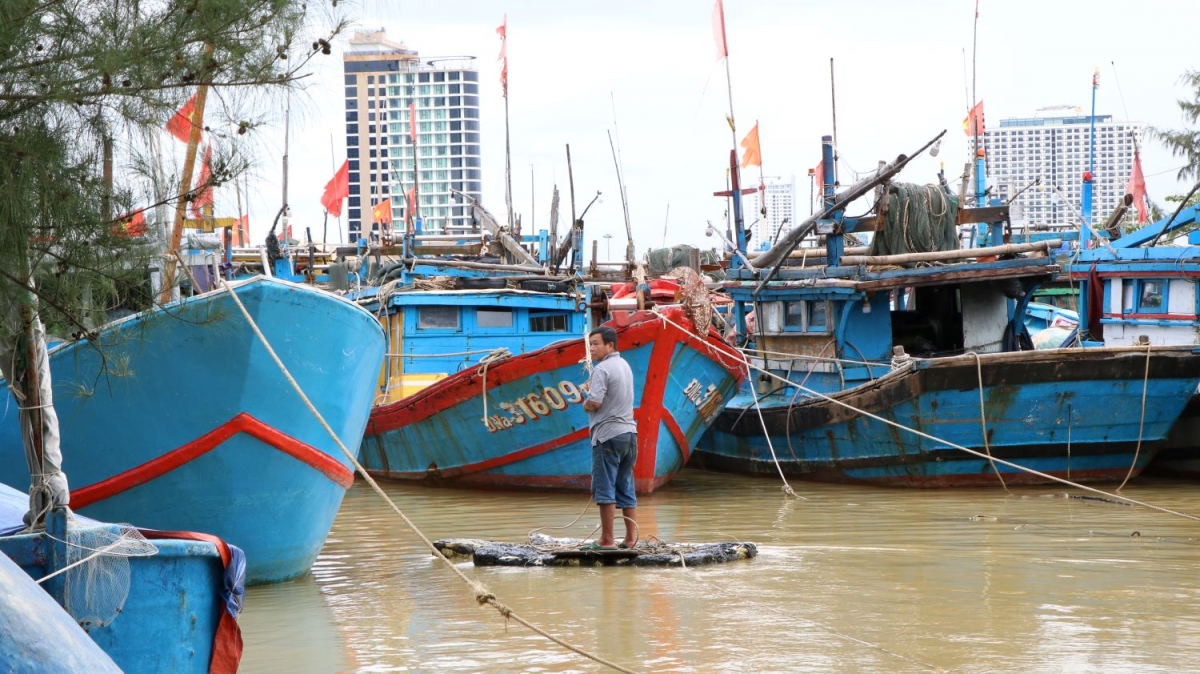 Ngư dân kiểm tra phương tiện, thiết bị chuẩn bị phiên biển mới (Ảnh: VOV Miền Trung)