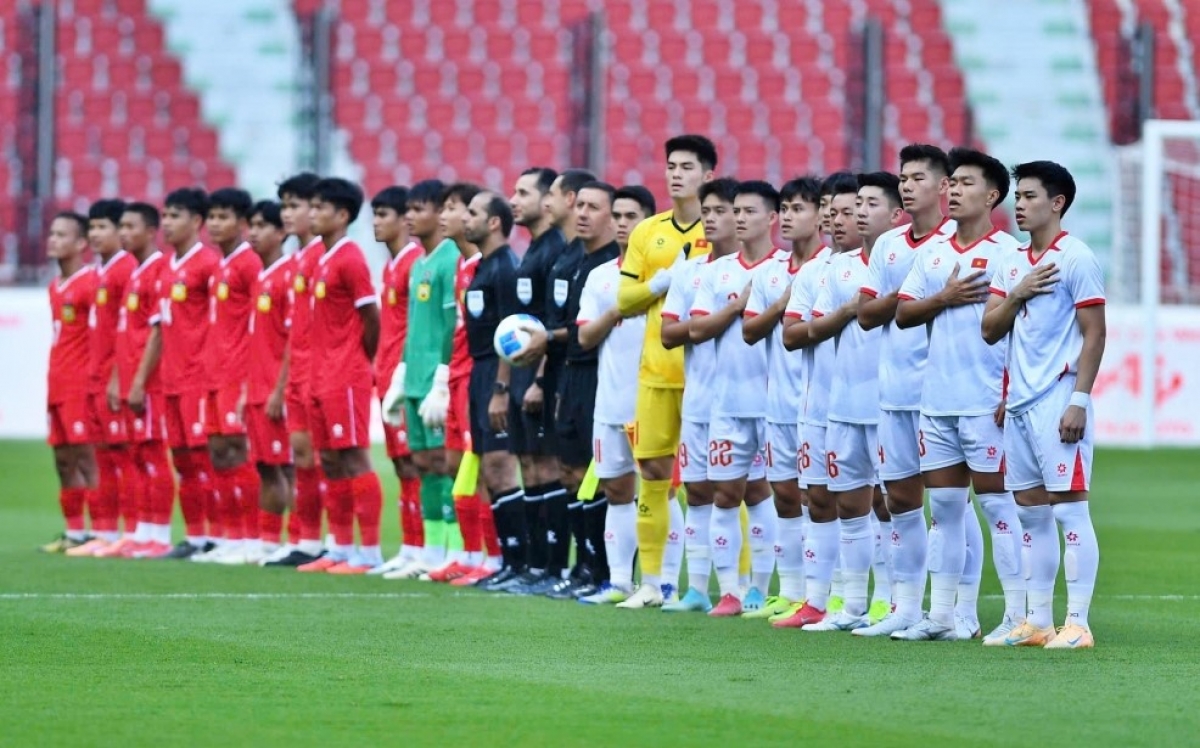 U22 Lào thể hiện rõ sự tiến bộ (Ảnh: Ngọc Duy)