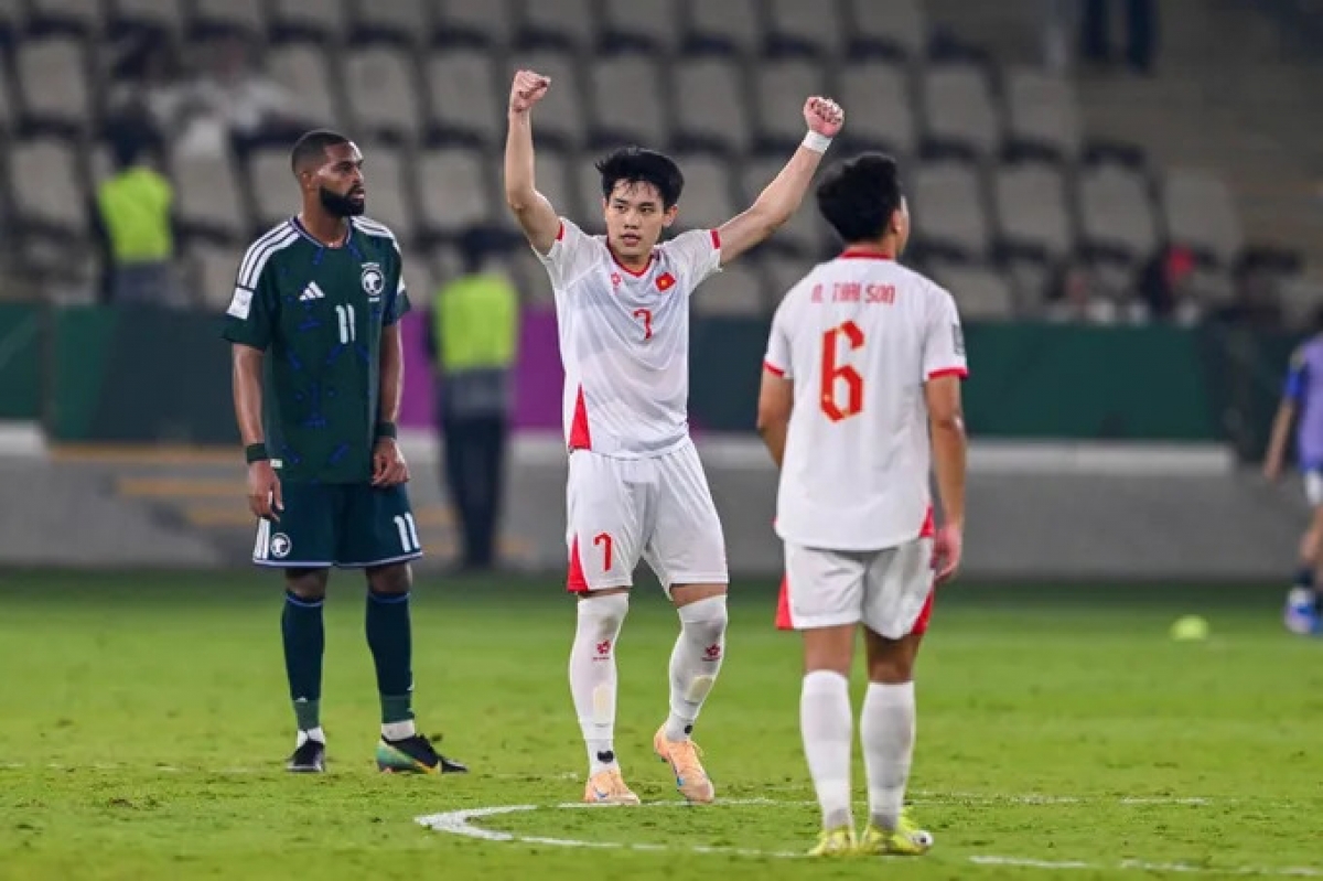 Đình Bắc ghi bàn thắng duy nhất trận đấu cho U23 Việt Nam.
Ảnh: AFC.