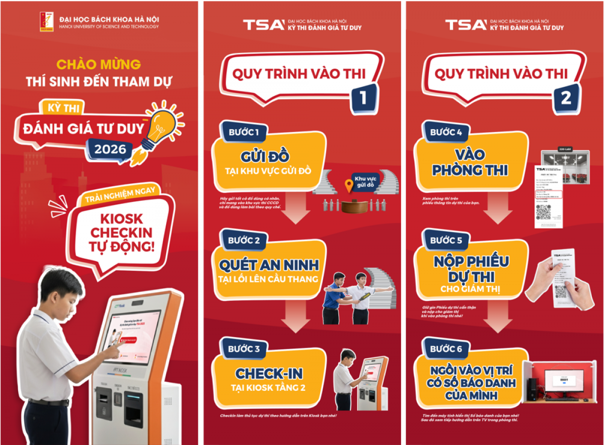 ĐH Bách khoa Hà Nội hướng dẫn thí sinh các bước làm thủ tục dự thi (Ảnh: BKHN)