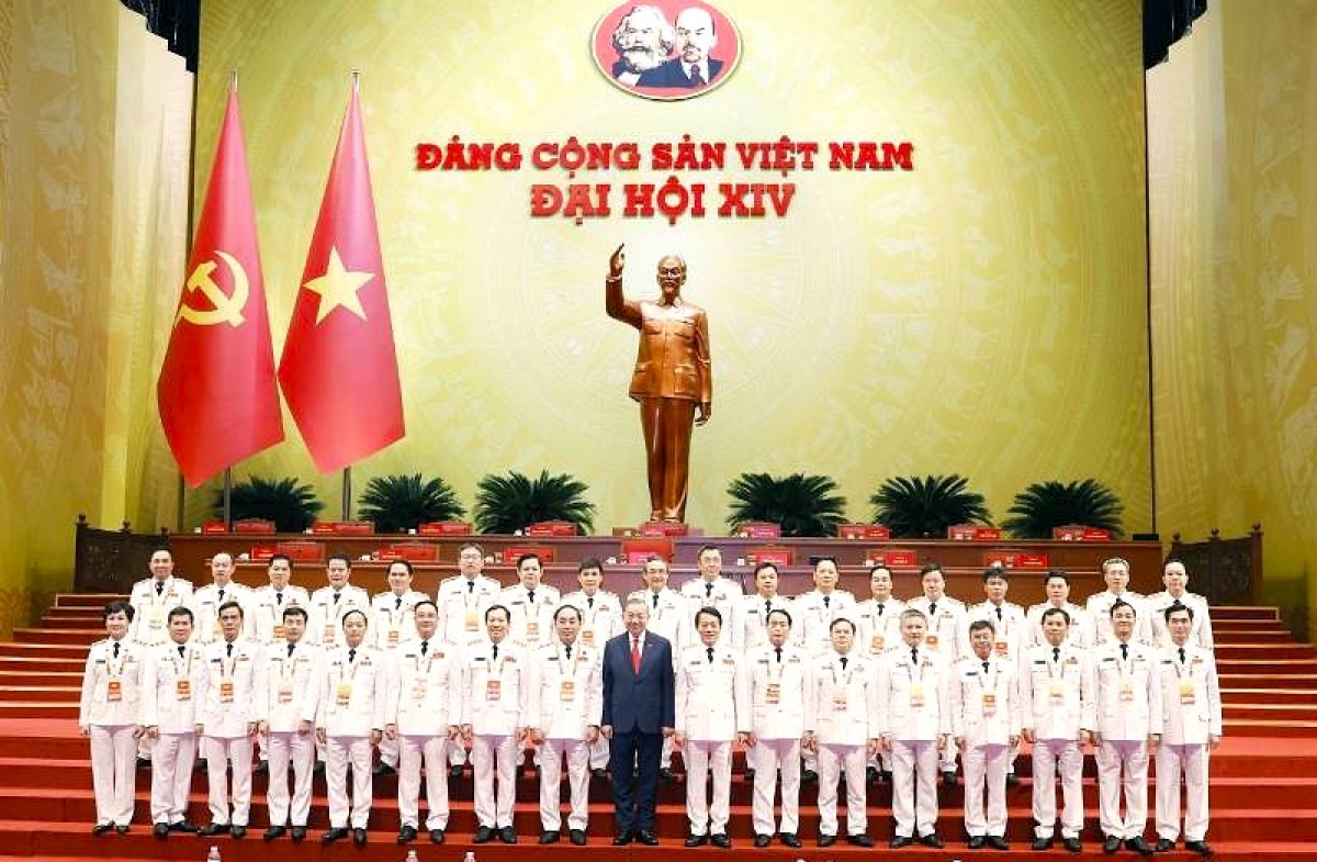 Đoàn đại biểu Bộ Công an tại Đại hội XIV của Đảng. Ảnh: TTXVN