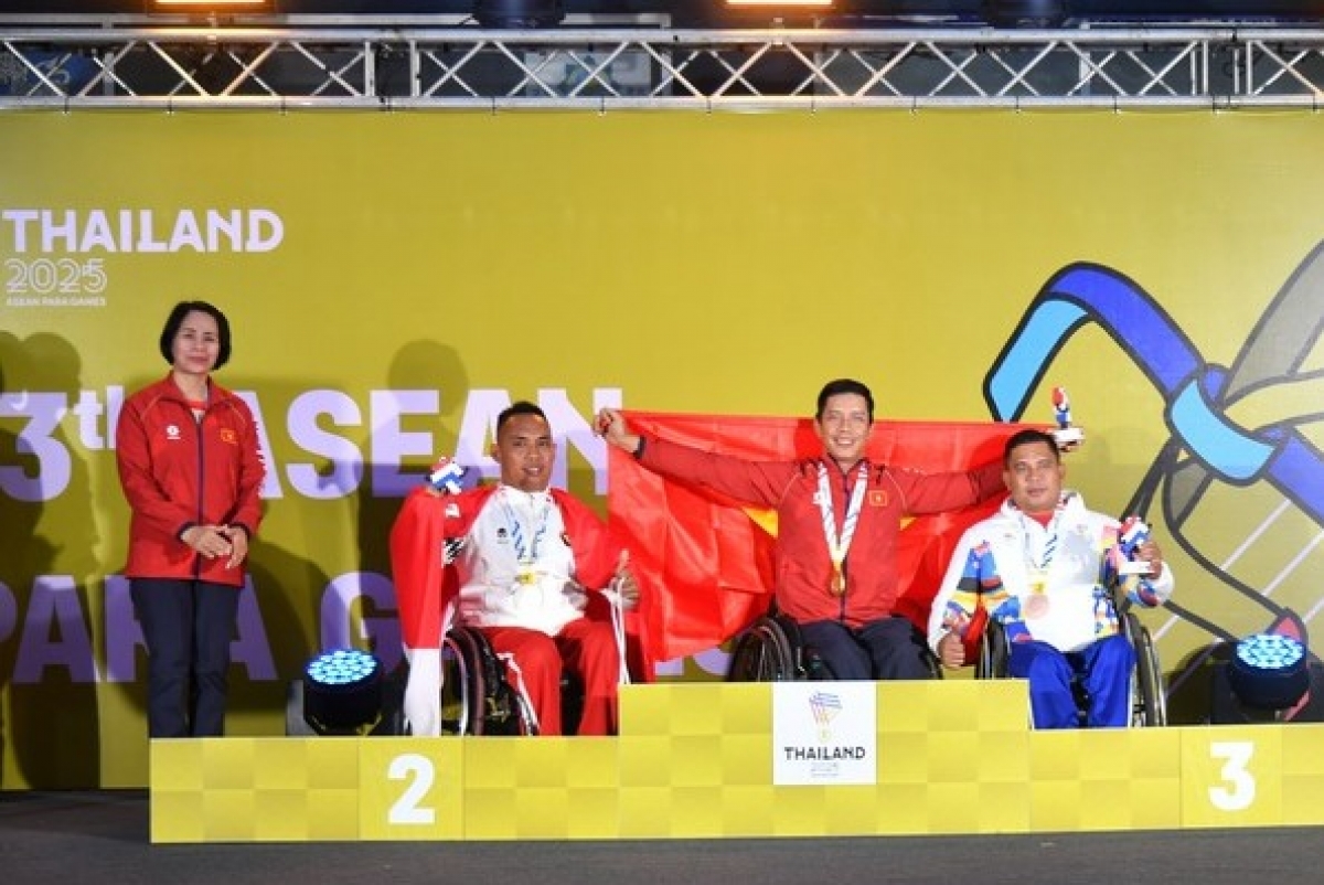 Đoàn thể thao Người khuyết tật Việt Nam tiến sát chỉ tiêu HCV (Ảnh: Thái Dương)