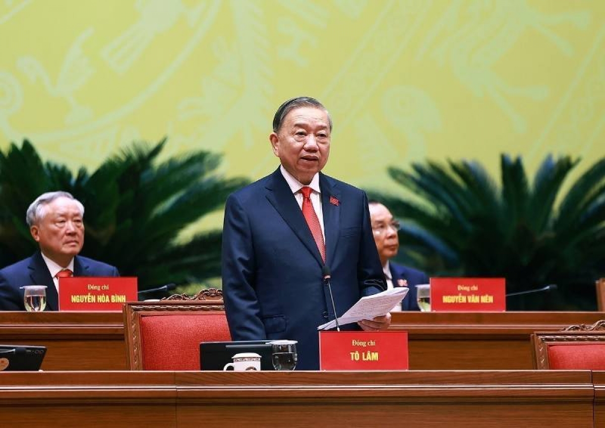 Tổng Bí thư Tô Lâm phát biểu chiều 23/1/2026. Ảnh: TTXVN