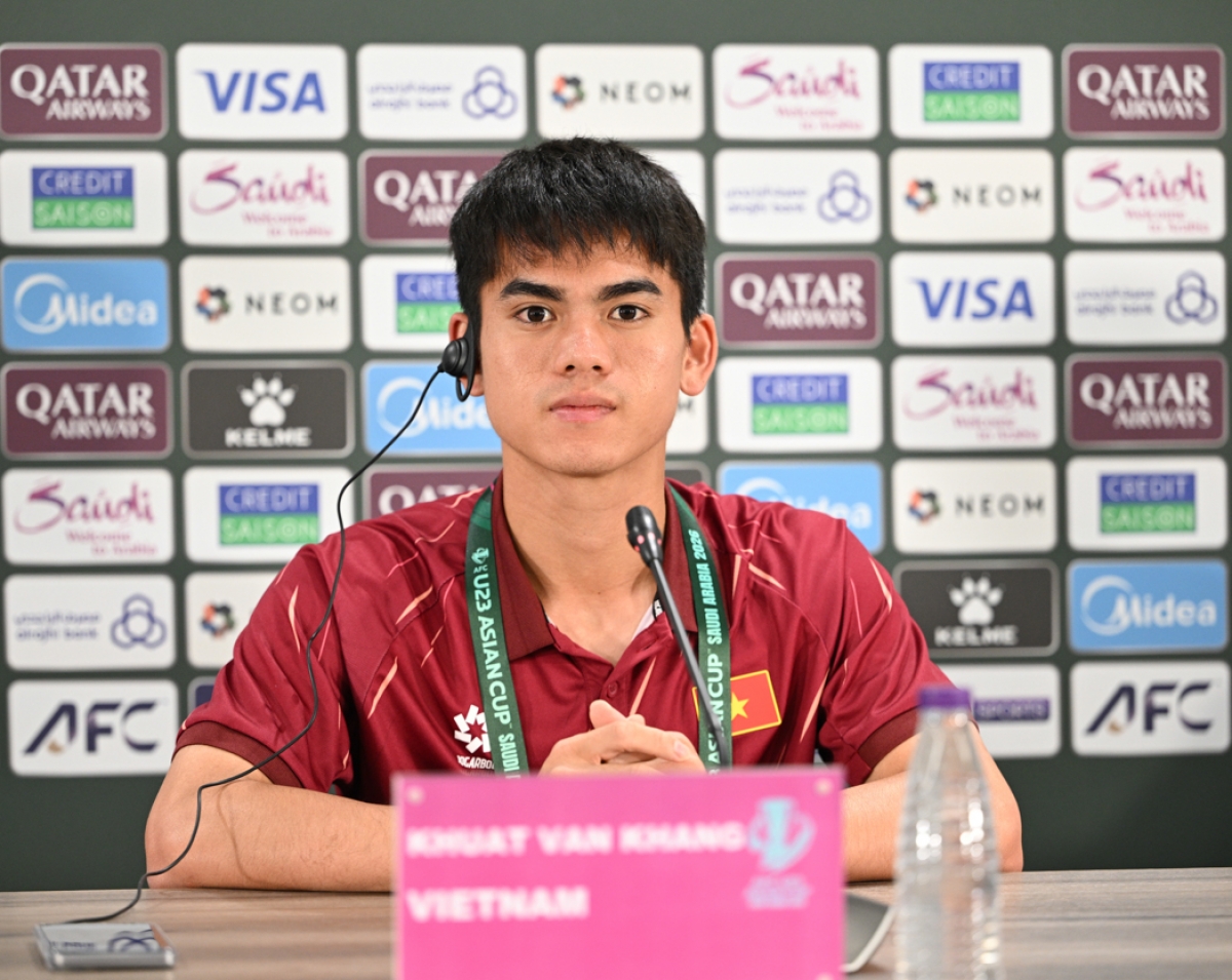 Đội trưởng Khuất Văn Khang bày tỏ quyết tâm trước trận gặp U23 UAE (Ảnh: VFF)